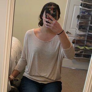 Round Neck Waist & Sleeve Band Dolman Top